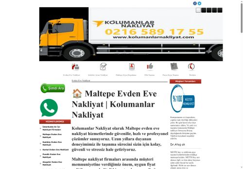 Maltepe Nakliyat Firmaları | Kolumanlar Nakliyat 0216 589 17 55