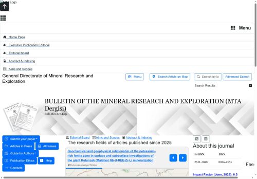 Bulletin of the Mineral Research and Exploration