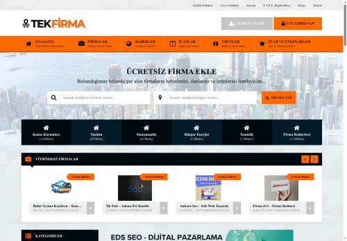 Firma Rehberi – Firma Kaydet - Tek Firma