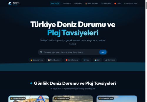 Türkiye Denizler — Gerçek Zamanlı Plaj ve Deniz Verileri