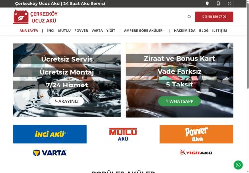 Çerkezköy Ucuz Akü | 24 Saat Ücretsiz Akü Servisi | Yol Yardım