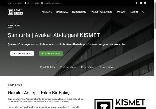 KISMET HUKUK | Şanlıurfa | Avukat Abdulgani KISMET