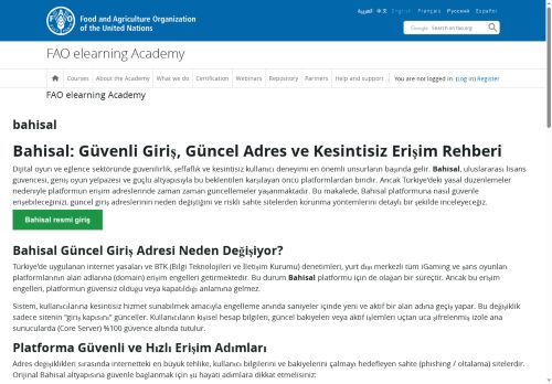 bahisal | FAO elearning Academy - Etiket