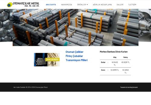 Otomatçılar Metal Otomat Çelikleri, Pirinç Çubuklar, Transmisyon Milleri