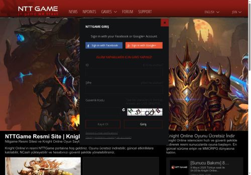NTTGame Resmi Giriş | Knight Online