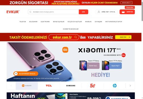Hiç Peşinatsız Kredi Kartsız 24 Ay Taksit Evkur'da