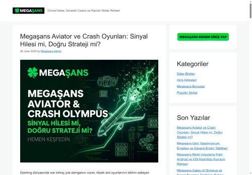 Güncel Adres, Güvenilir Casino ve Popüler Slotlar Rehberi - Megaşans Giriş