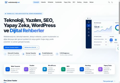Teknoloji, Yazılım, SEO ve Dijital Rehberler - WebTeknoloji.net