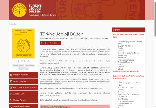 TÜRKİYE JEOLOJİ BÜLTENİ
