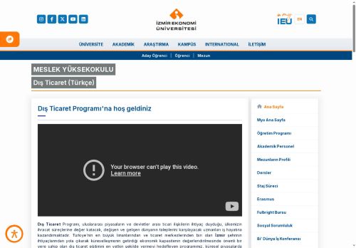 Dış Ticaret (Türkçe) | İzmir Ekonomi Üniversitesi