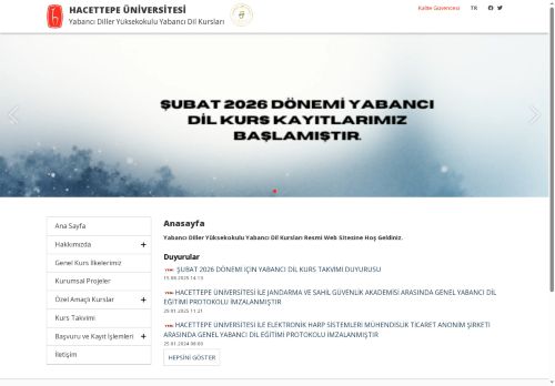 Hacettepe Üniversitesi Yabancı Diller Yüksekokulu Yabancı Dil Kursları
