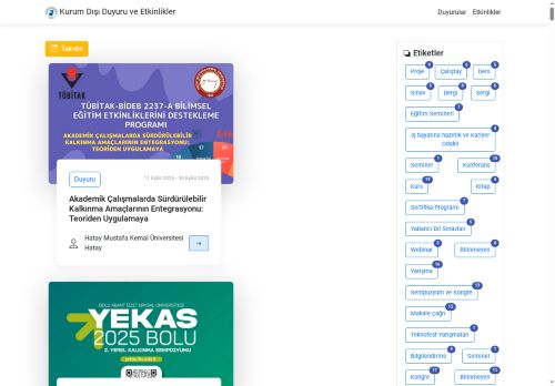 PAÜ - Kurum Dışı Duyuru ve Etkinlikler