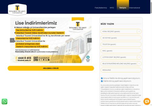 Ücretler - İSTANBUL TİCARET ÜNİVERSİTESİ
