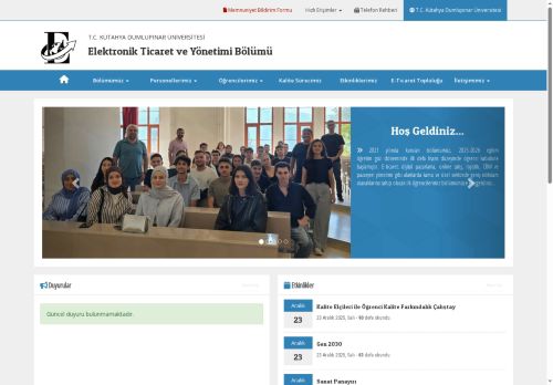 Elektronik Ticaret ve Yönetimi Bölümü