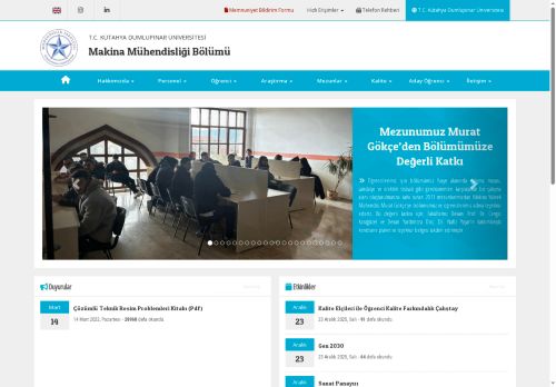 Makina Mühendisliği Bölümü