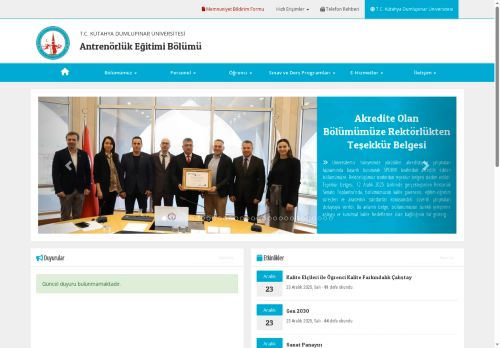 Antrenörlük Eğitimi Bölümü