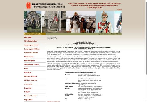 "Dilleri ve KÃ¼ltÃ¼rleri Yok Olma Tehlikesine Maruz TÃ¼rk TopluluklarÄ±" konulu 4. UluslararasÄ± TÃ¼rkiyat AraÅtÄ±rmalarÄ± Sempozyumu 23-26 MayÄ±s 2012