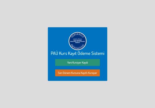 PAÜ | Kurs Kayıt - Anasayfa