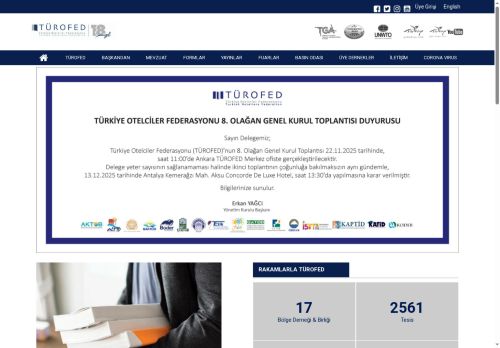 TÜROFED | Türkiye Otelciler Federasyonu Resmi Web Sitesi