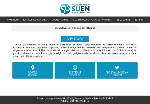 SUEN – Türkiye Su Enstitüsü - Ana Sayfa
