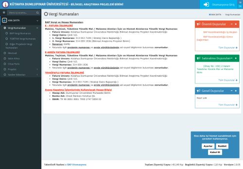 Kütahya Dumlupınar Üniversitesi BAP Otomasyonu
