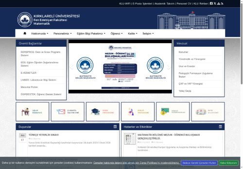 KLU - Fen Edebiyat Fakültesi - Matematik