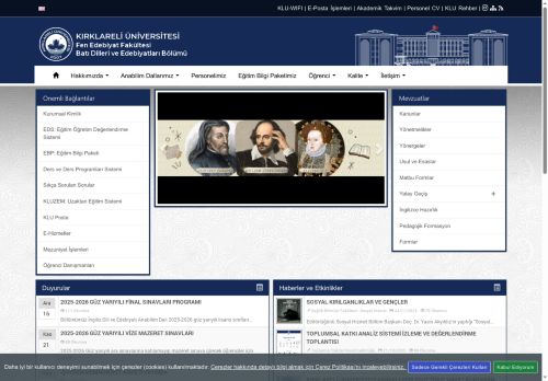 KLU - Fen Edebiyat Fakültesi - Batı Dilleri ve Edebiyatları Bölümü