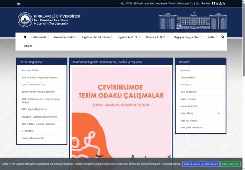 Mazeret Ara Sınav Programı - KLU - Fen Edebiyat Fakültesi - Mütercim-Tercümanlık