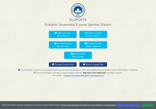 KLUPOSTA: Kırklareli Üniversitesi E-posta İşlemleri Sistemi