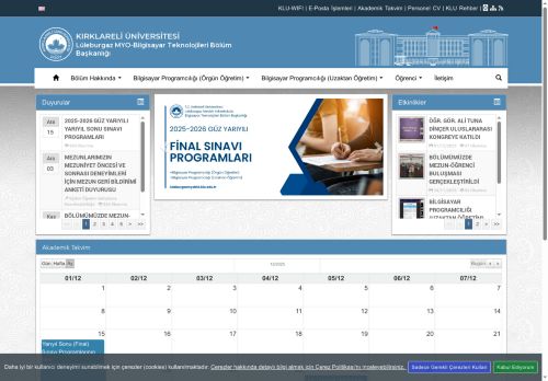 KLU - Lüleburgaz MYO-Bilgisayar Teknolojileri Bölüm Başkanlığı