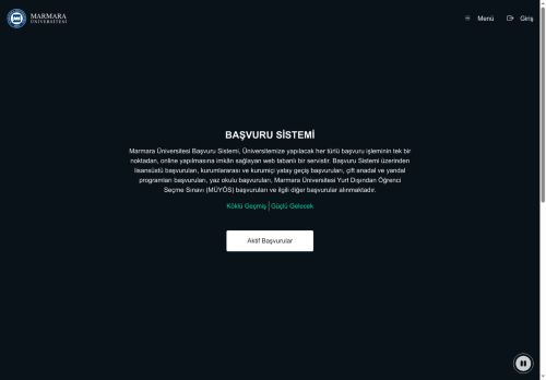 Marmara Üniversitesi - Başvuru Sistemi