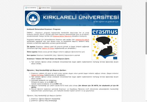 Erasmus :: Kırklareli Üniversitesi