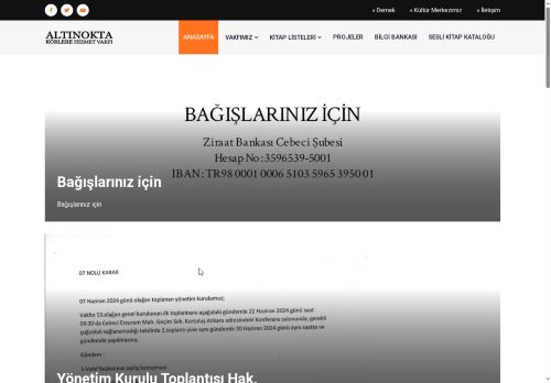 ANASAYFA - Altınokta Körlere Hizmet Vakfı