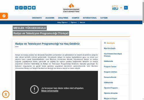 Radyo ve Televizyon Programcılığı (Türkçe) | İzmir Ekonomi Üniversitesi