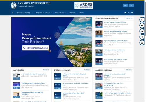 Sakarya Üniversitesi | ARAŞTIRMA DEKANLIĞI