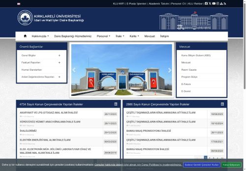 Çeşitli Taşınmazların Kiralanmasına Ait İhale İlanı - KLU - İdari ve Mali İşler Daire Başkanlığı