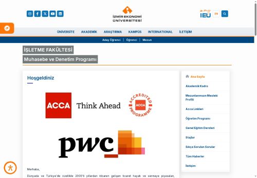 Curriculum - Accounting and Auditing Program | İzmir University of Economics