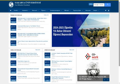 Sakarya Üniversitesi | Fen Bilimleri Enstitüsü