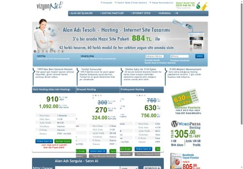 VizyonNet - Domain (Alan AdÄ±), Hosting, HazÄ±r Site, Reseller, Transfer, Kurumsal e-posta Ä°htiyaÃ§larÄ±nÄ±zda Ucuz Kaliteli GÃ¼venli Hizmet