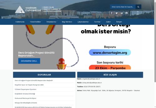 Engelsiz Yeditepe | Yeditepe Üniversitesi