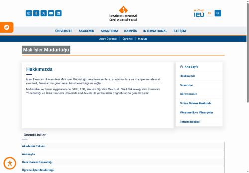 Mali İşler Müdürlüğü | İzmir Ekonomi Üniversitesi