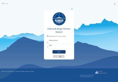 Kadir Has Üniversitesi - Giriş Sayfası