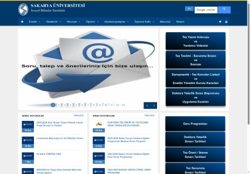 Sakarya Üniversitesi | SOSYAL BİLİMLER ENSTİTÜSÜ | Yüksek Lisans Formları