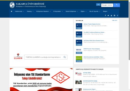 Sakarya Üniversitesi | Kütüphane ve Dokümantasyon Dairesi Başkanlığı