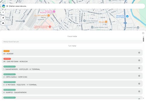 Canlı Hat Haritası & Otobüs Takip