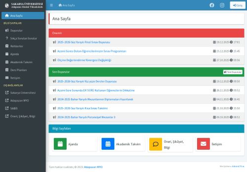 Akademik Takvim - ADABİS