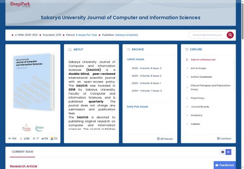 Sakarya University Journal of Computer and Information Sciences » Home