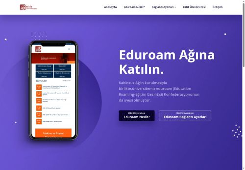Eduroam Ağına Katılın! | Hitit Üniversitesi Bilgi İşlem Daire Başkanlığı