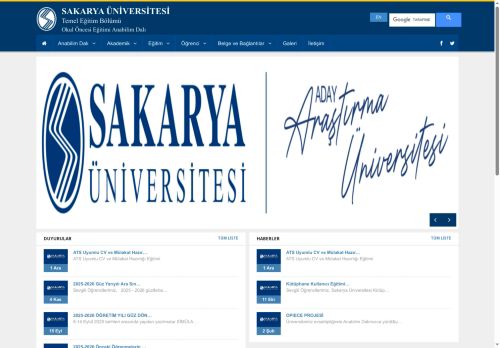 Sakarya Üniversitesi | Okul Öncesi Eğitimi Anabilim Dalı
