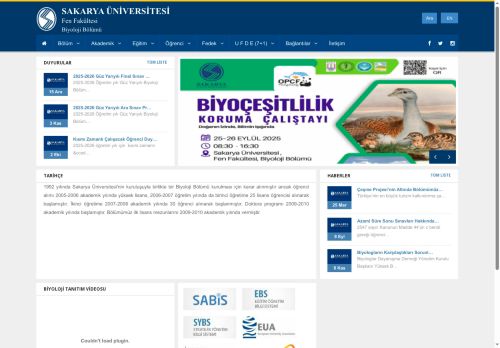 Sakarya Üniversitesi | Biyoloji Bölümü